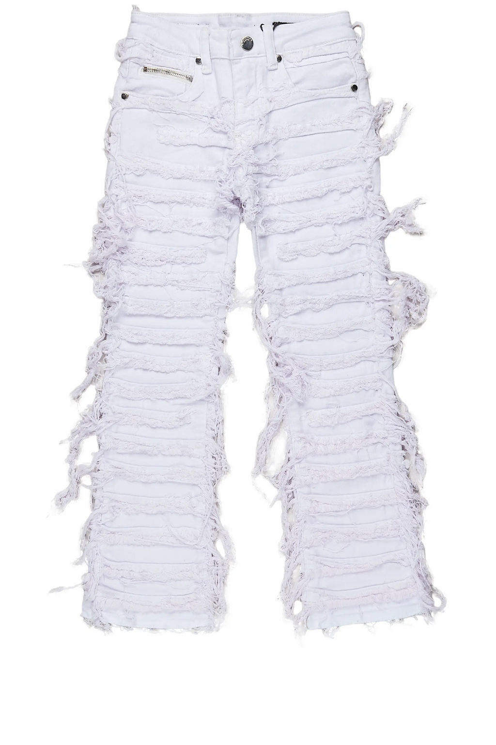 Girls Bliss White Stacked Flare Jean