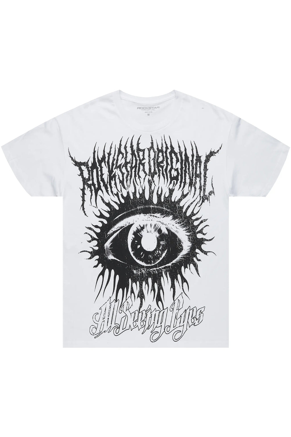 All Seeing Eyes White Graphic T-Shirt