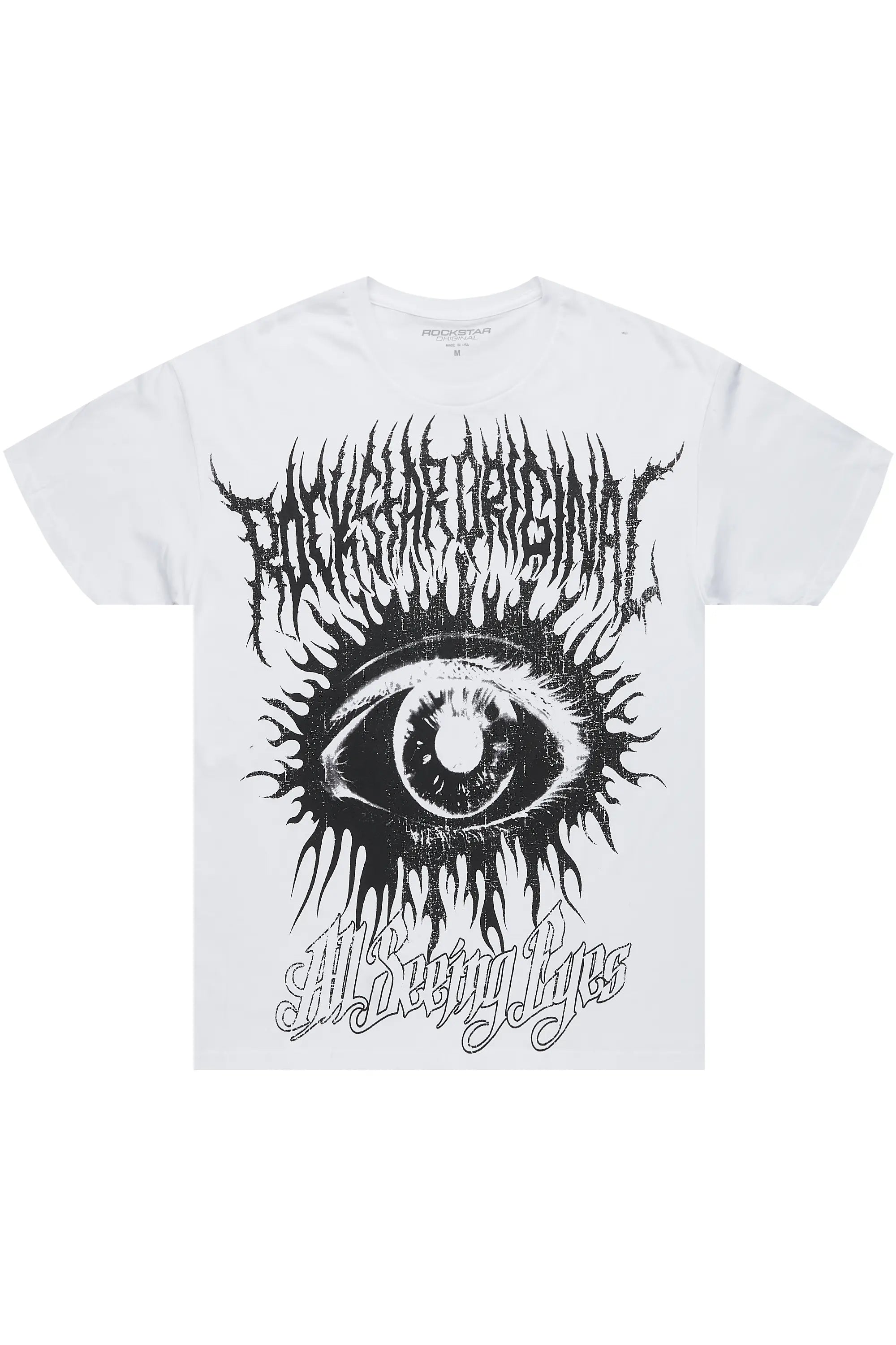 All Seeing Eyes White Graphic T-Shirt