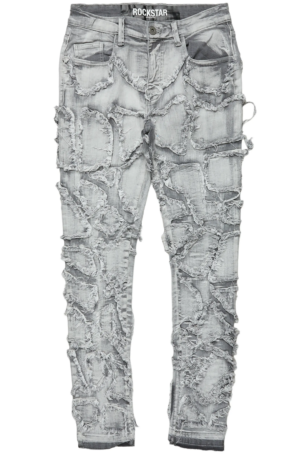 Hakim Grey Patchwork Skinny Fit Jean