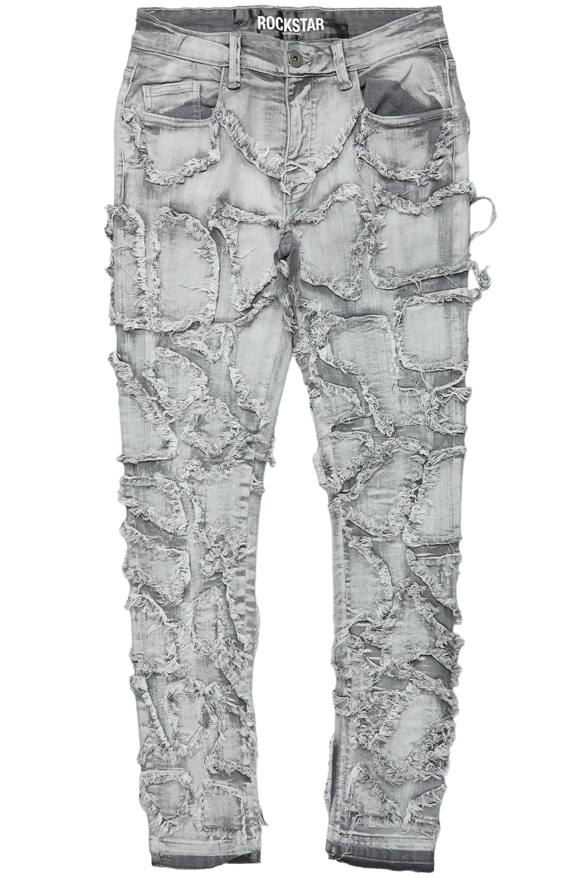 Hakim Grey Patchwork Skinny Fit Jean