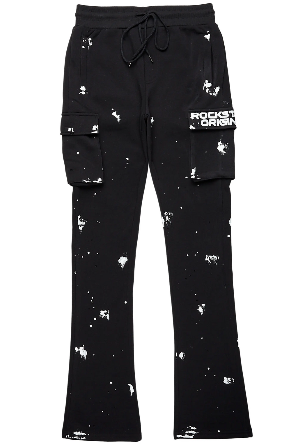 Radko Black Stacked Flare Cargo Pants