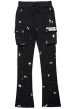 Radko Black Stacked Flare Cargo Pants