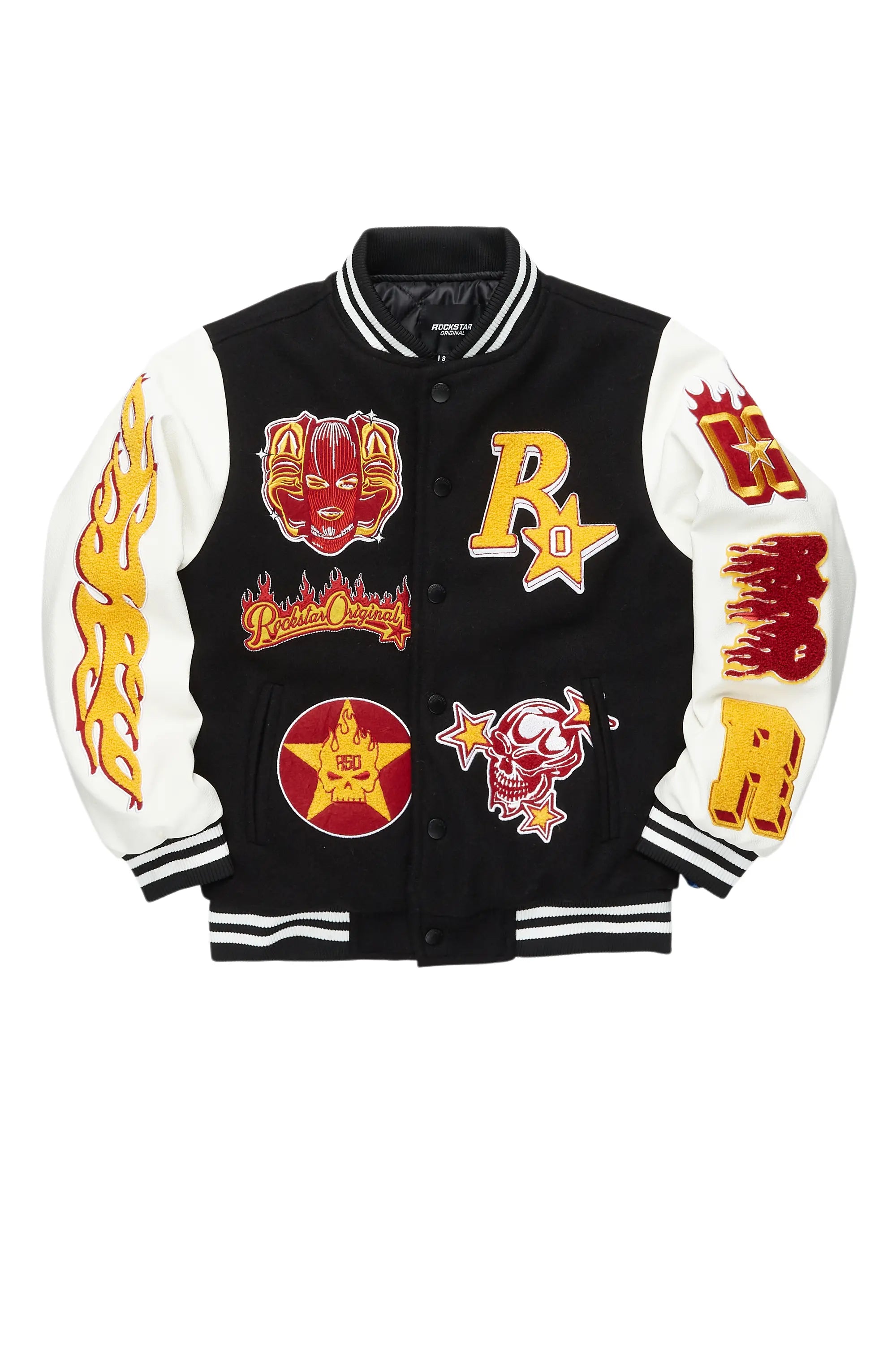 Boys Fio Black/White Varsity Jacket