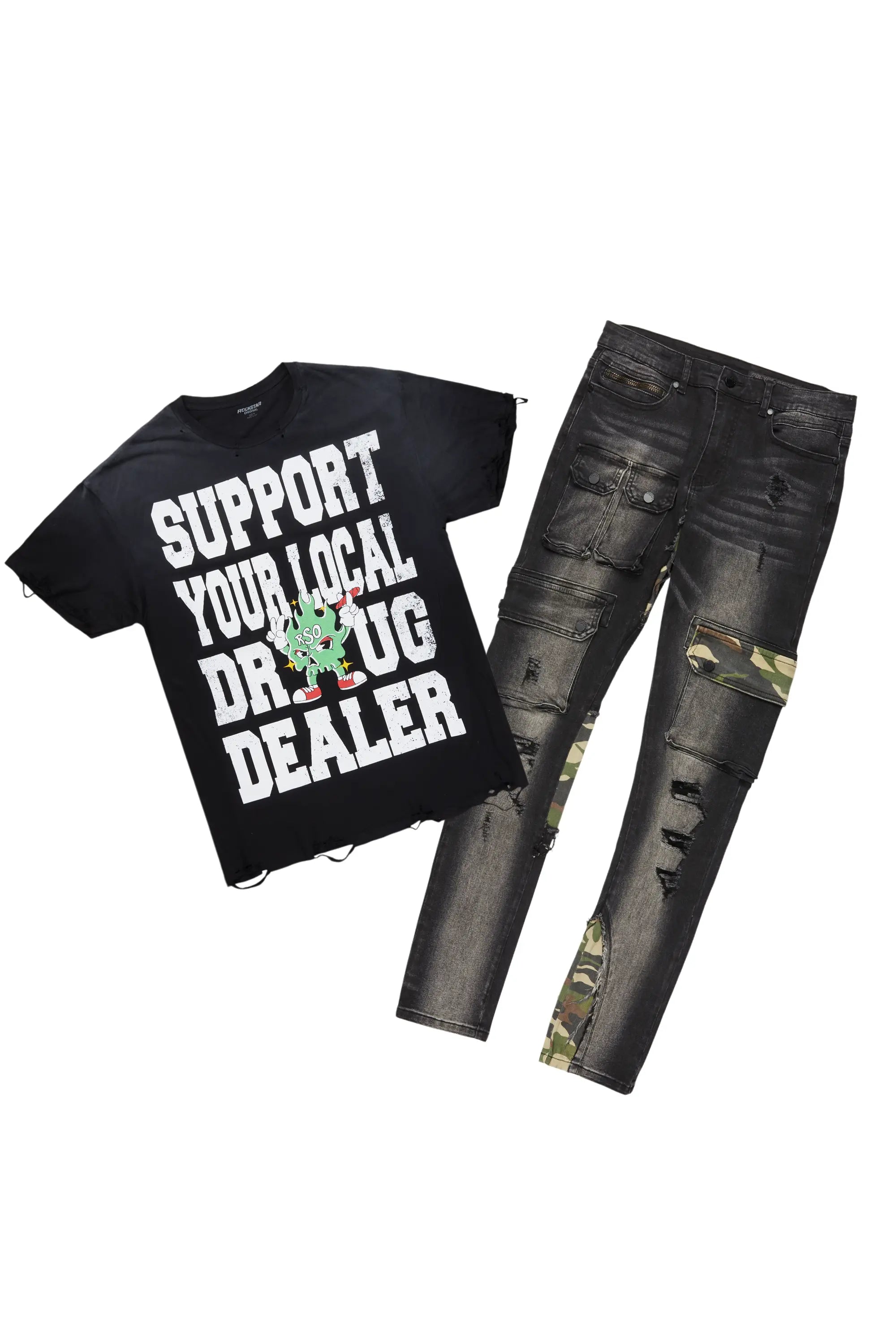 Tarl Black T-Shirt & Zeta Slim Jean Bundle