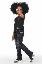 Girls Tyra Dark Grey Skinny Fit Cargo Jean