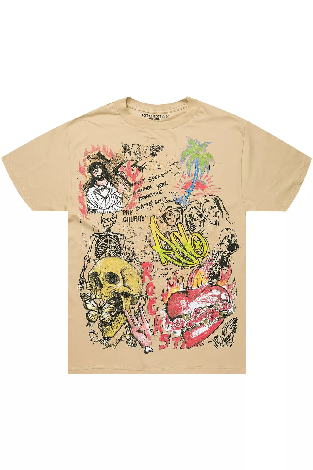 Zyver Beige Graphic T-Shirt