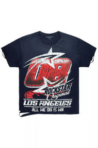 Kastell Navy/White Oversized Distressed Graphic T-Shirt