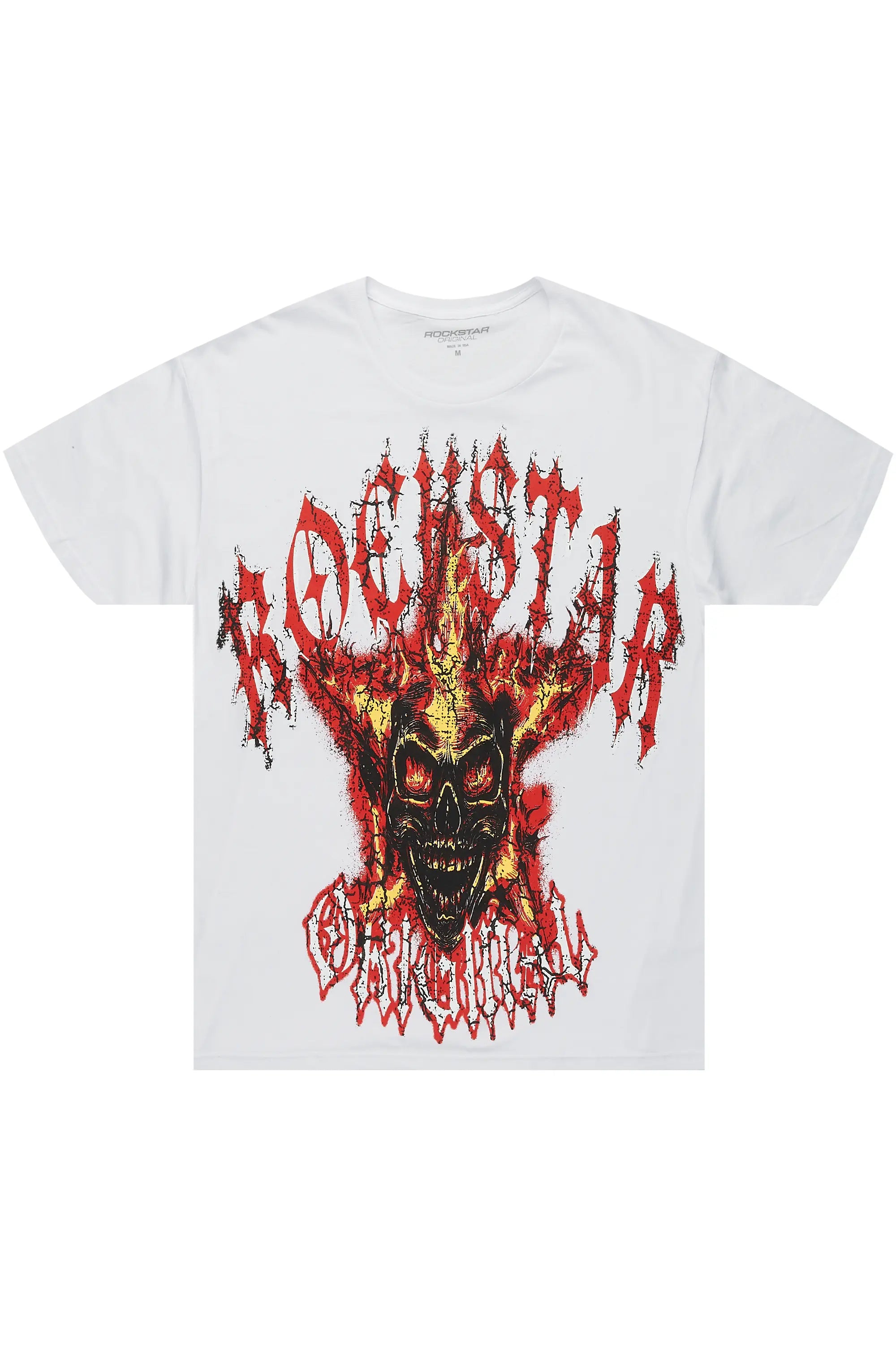 Kalvin White Oversized Graphic T-Shirt