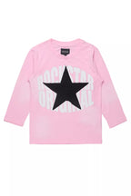 Girls Khaly L/S  pink/Black Graphic T-Shirt With Patch