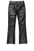 Boys Petrus Black PU Leather Jean