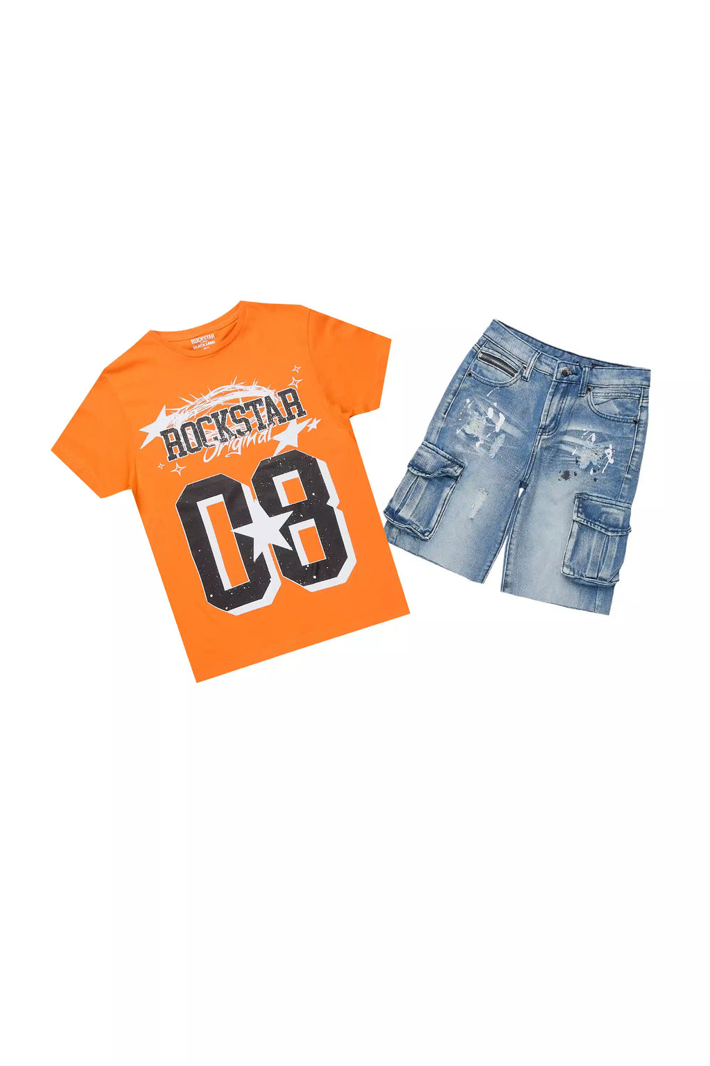 Boys All Star Orange T-Shirt/Denim Short Set