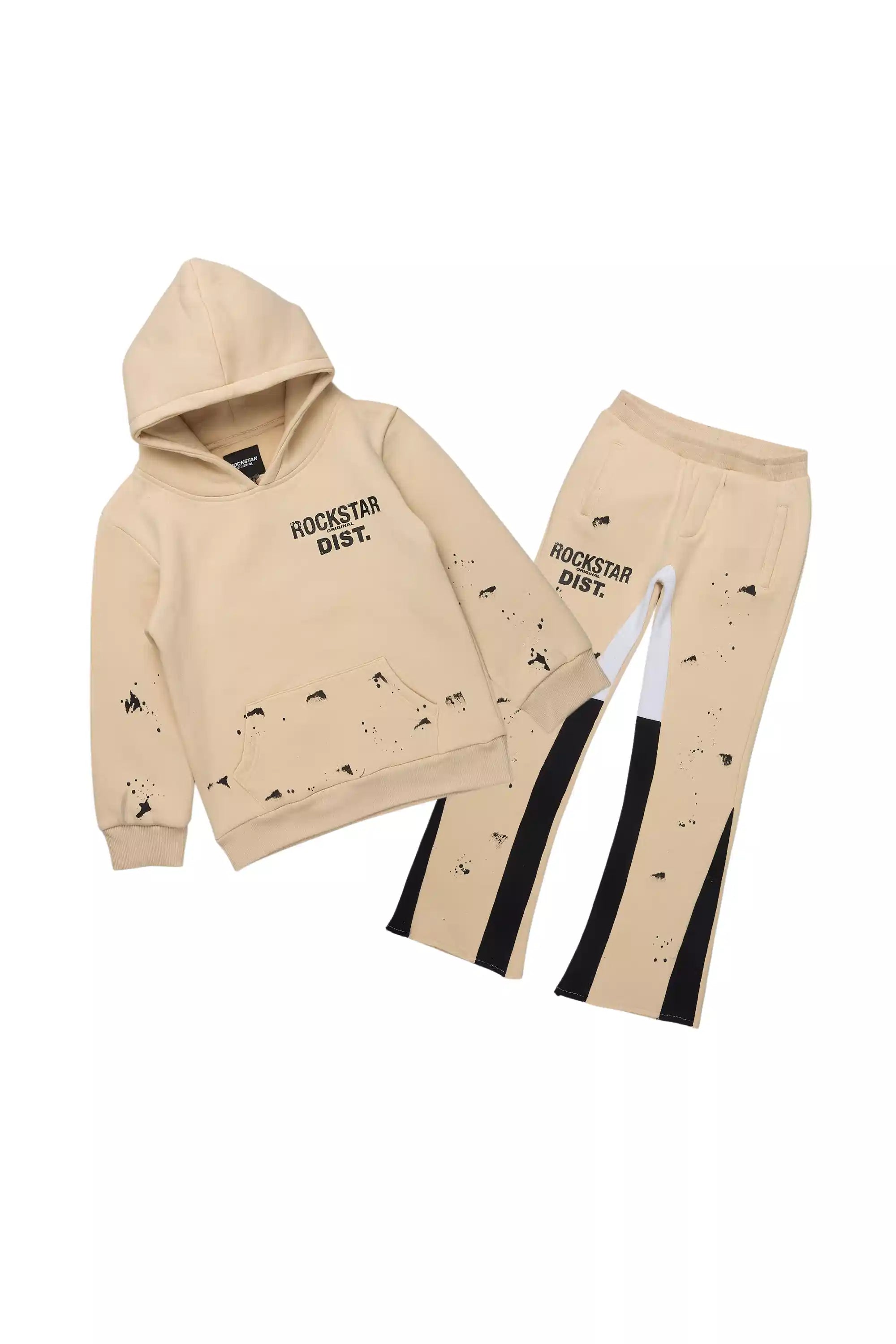 Boys Raffer Tan/Black Stacked Flare Track Set