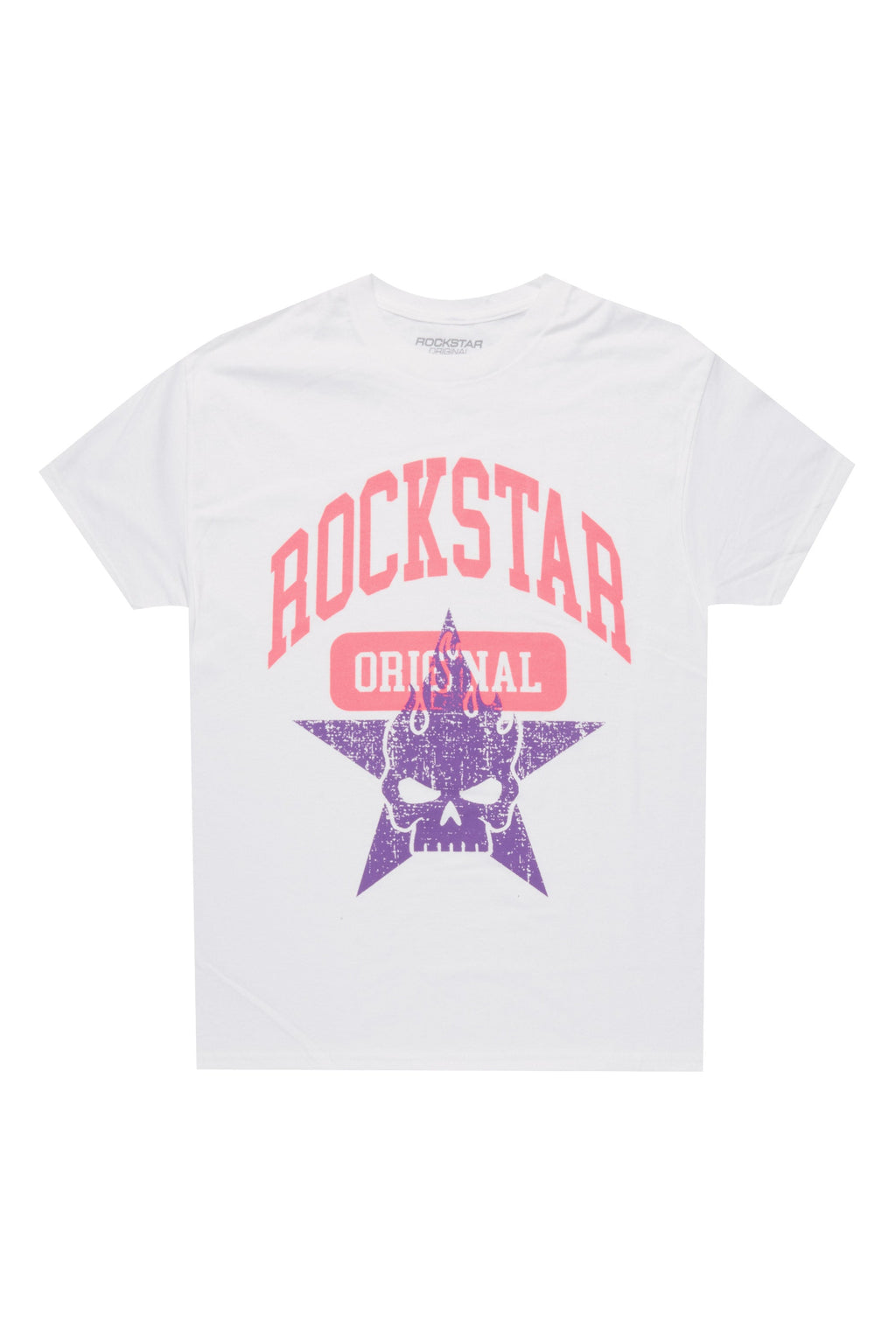 Girls Semaji White/Pink Graphic T-Shirt