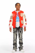 Boys Balser Orange Varsity Jacket
