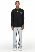 Briggs Black/Grey Long Sleeve T-Shirt/Baggy Pant Set