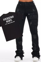 Dalasia Black Tee & Noor Black Jean Set