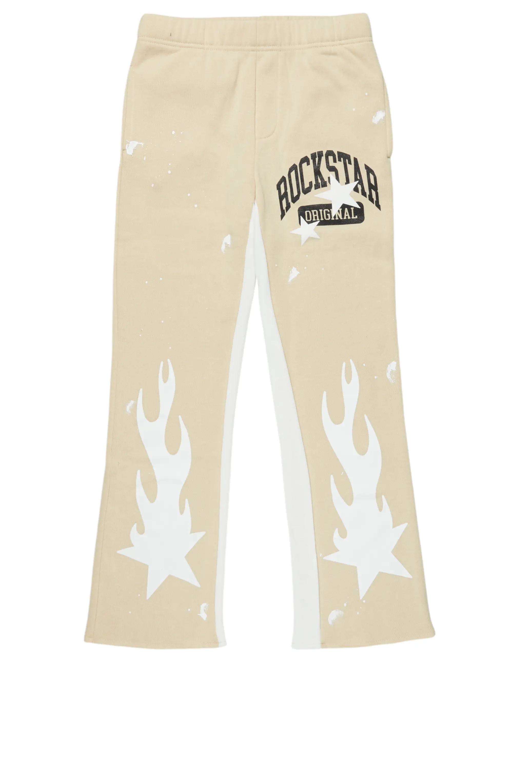 Boys Malie Beige Baggy Fit Trackpant