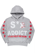 Addict Heather Grey/Red Graphic Hoodie