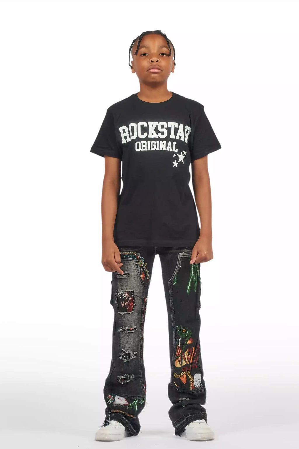 Boys Yanis Black Baggy Fit Jean