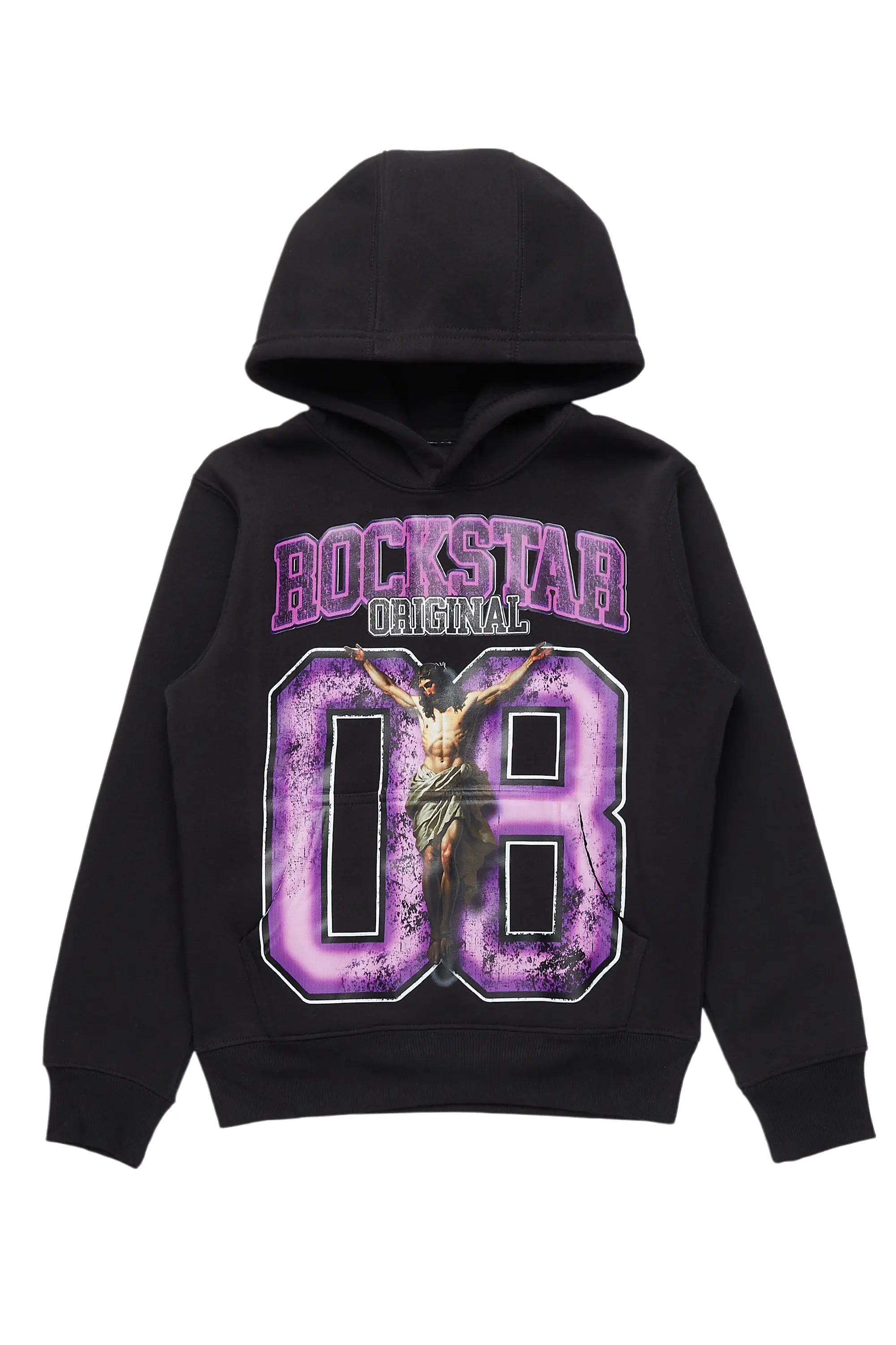Boys Fields Black/Purple Graphic Hoodie