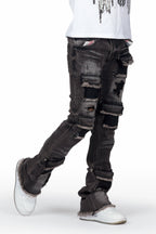 Boys Uzziel White T-Shirt/Super Stacked Flare Jean