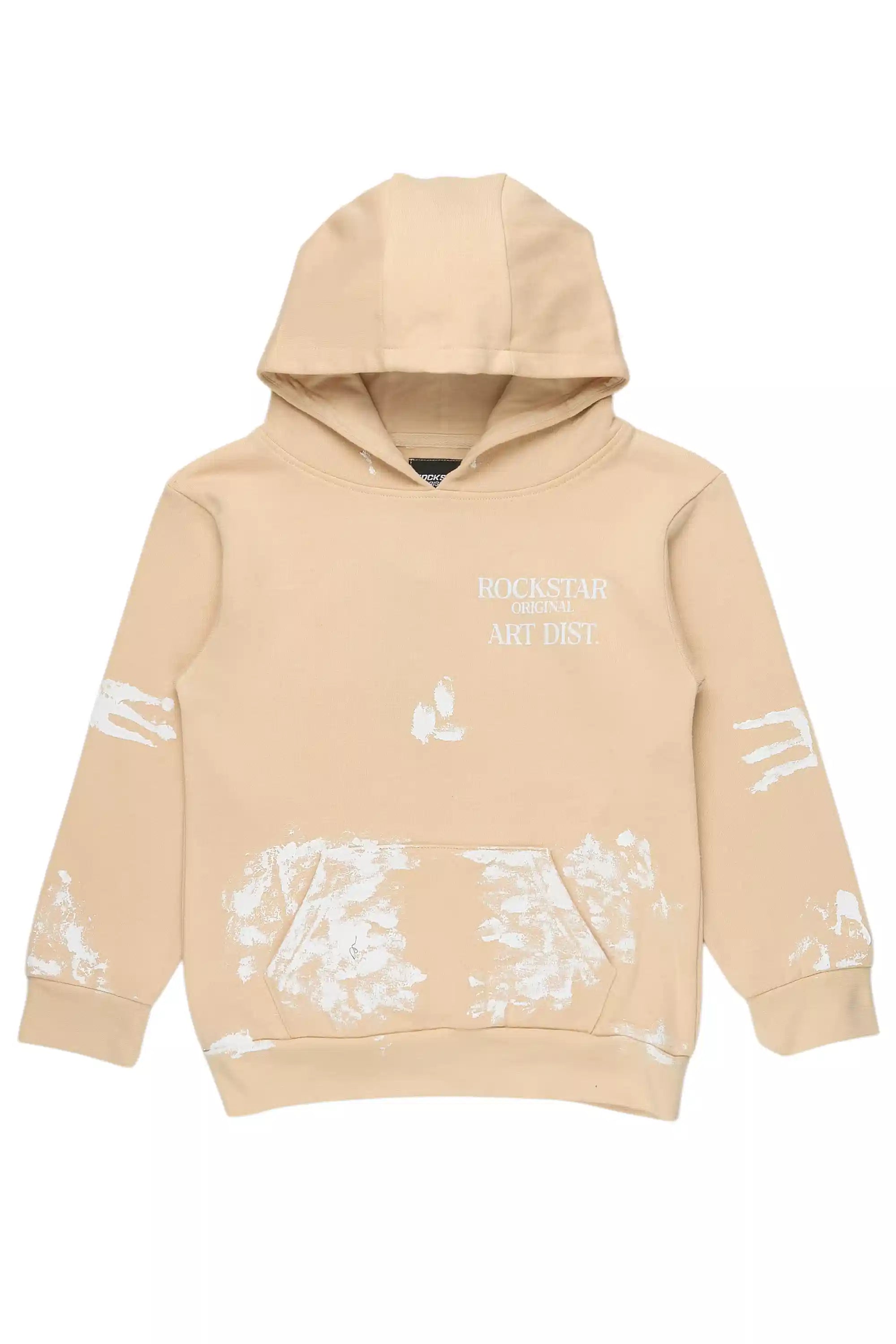 Boys Filip Beige/White Graphic Hoodie