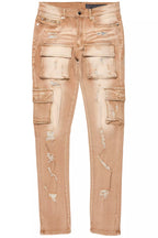 Kap Washed Beige Cargo Jean