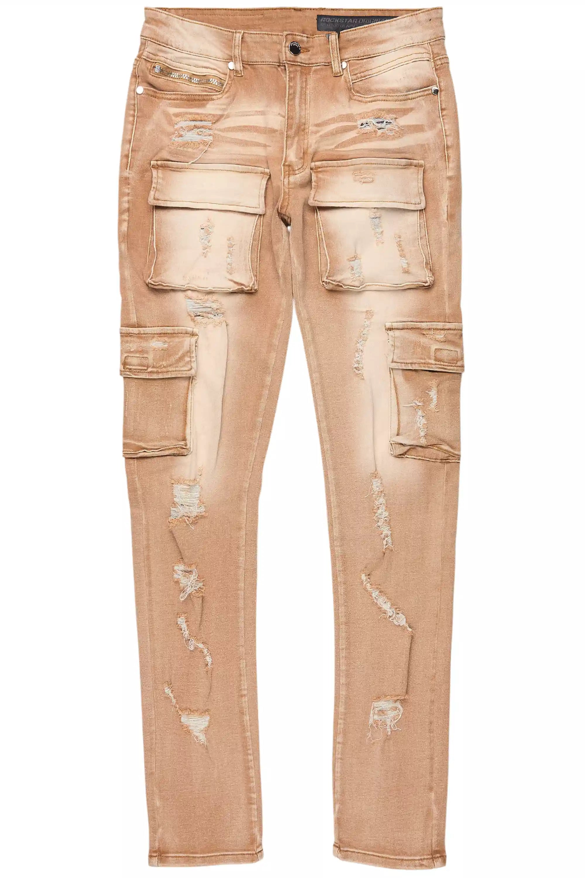 Kap Washed Beige Cargo Jean