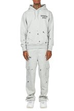 Raffer Heather Grey Hoodie/Cargo Sweat Pant Set