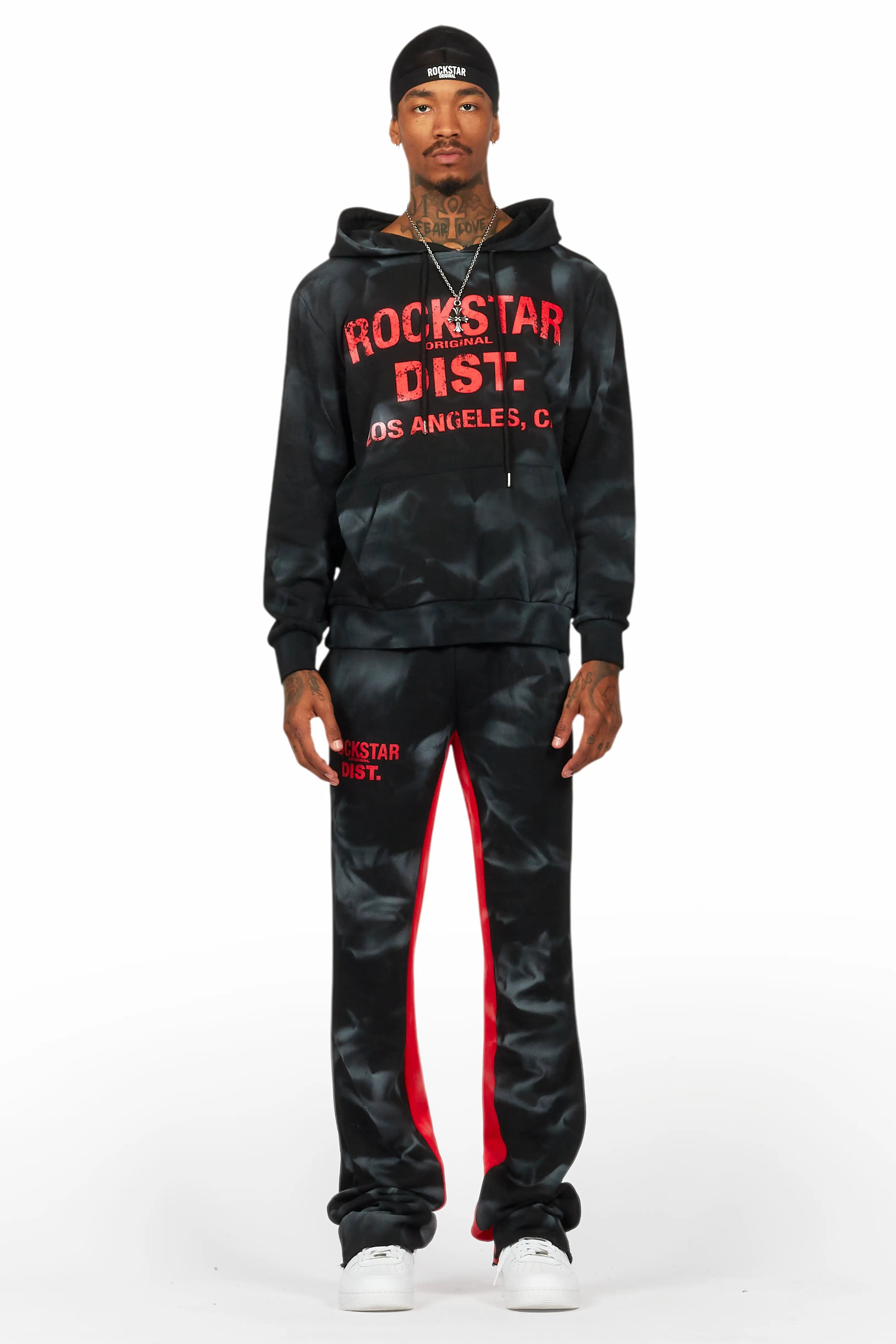 Nelly Black/Red Hoodie/Baggy Track Pant Set