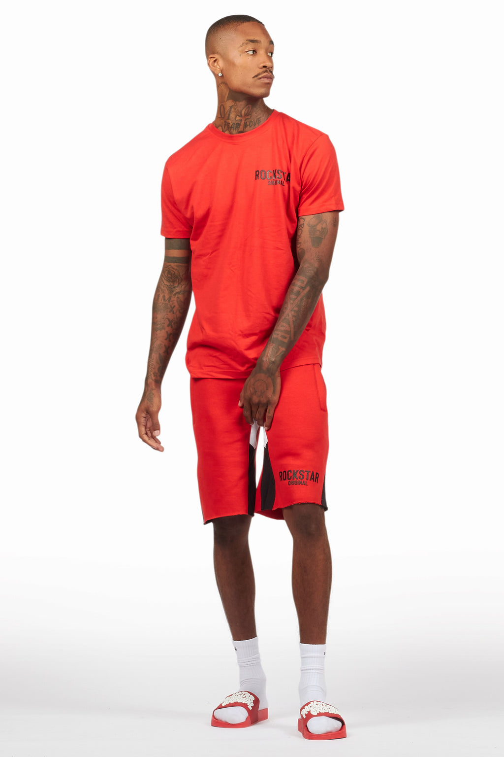 Sana Red Relaxed T-Shirt/Short Set