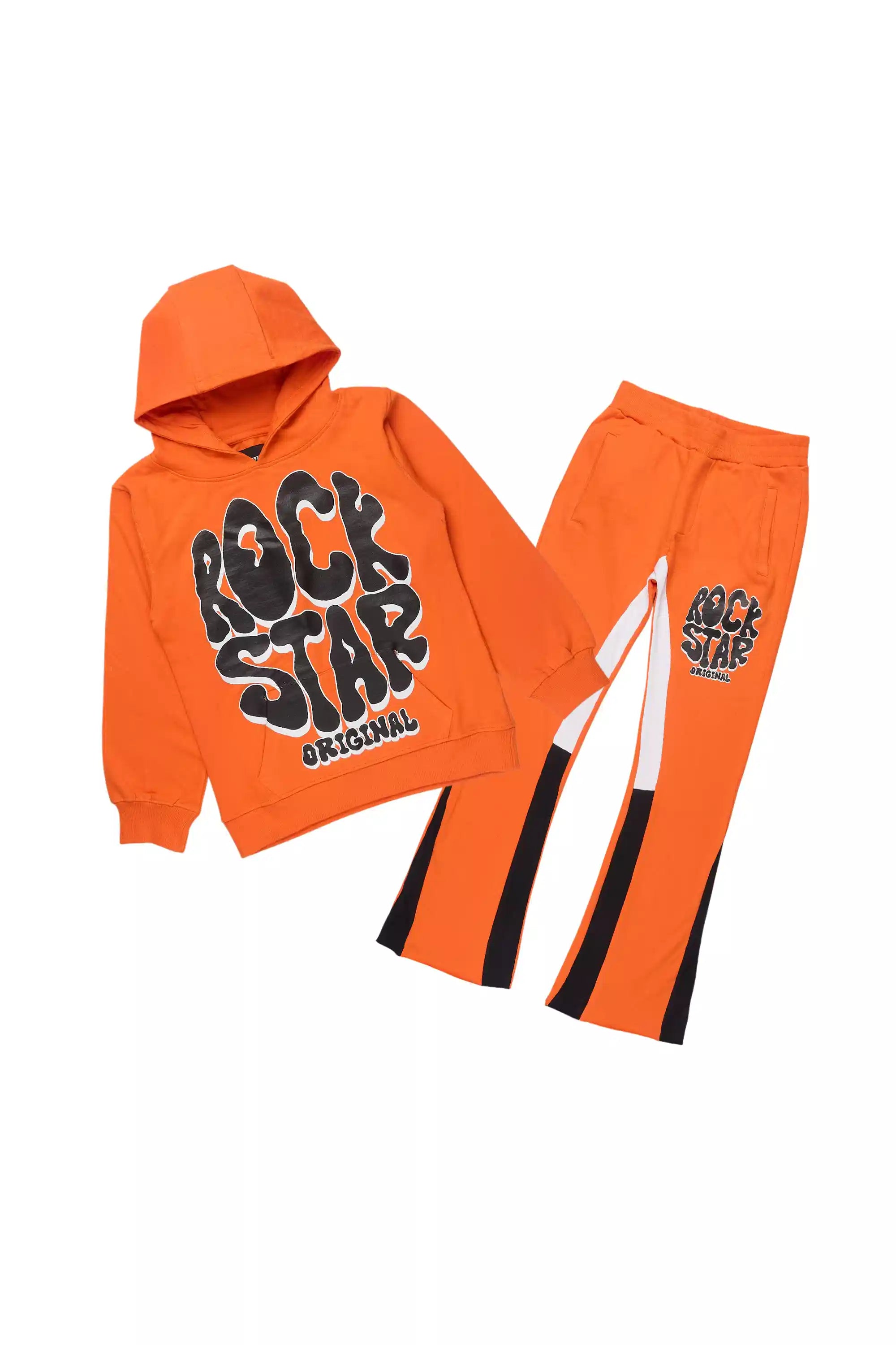Boys Warblen Orange/Black Stacked Flare Track Set