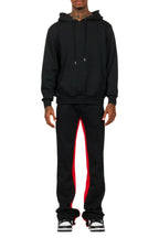 Basic Black/Red Hoodie/Baggy Track Pant Set