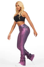 Vittoria Dark Wash/ Pink Foil Super Stacked Jean
