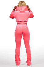 Atalaya Neon Pink Stacked Velour Trackset