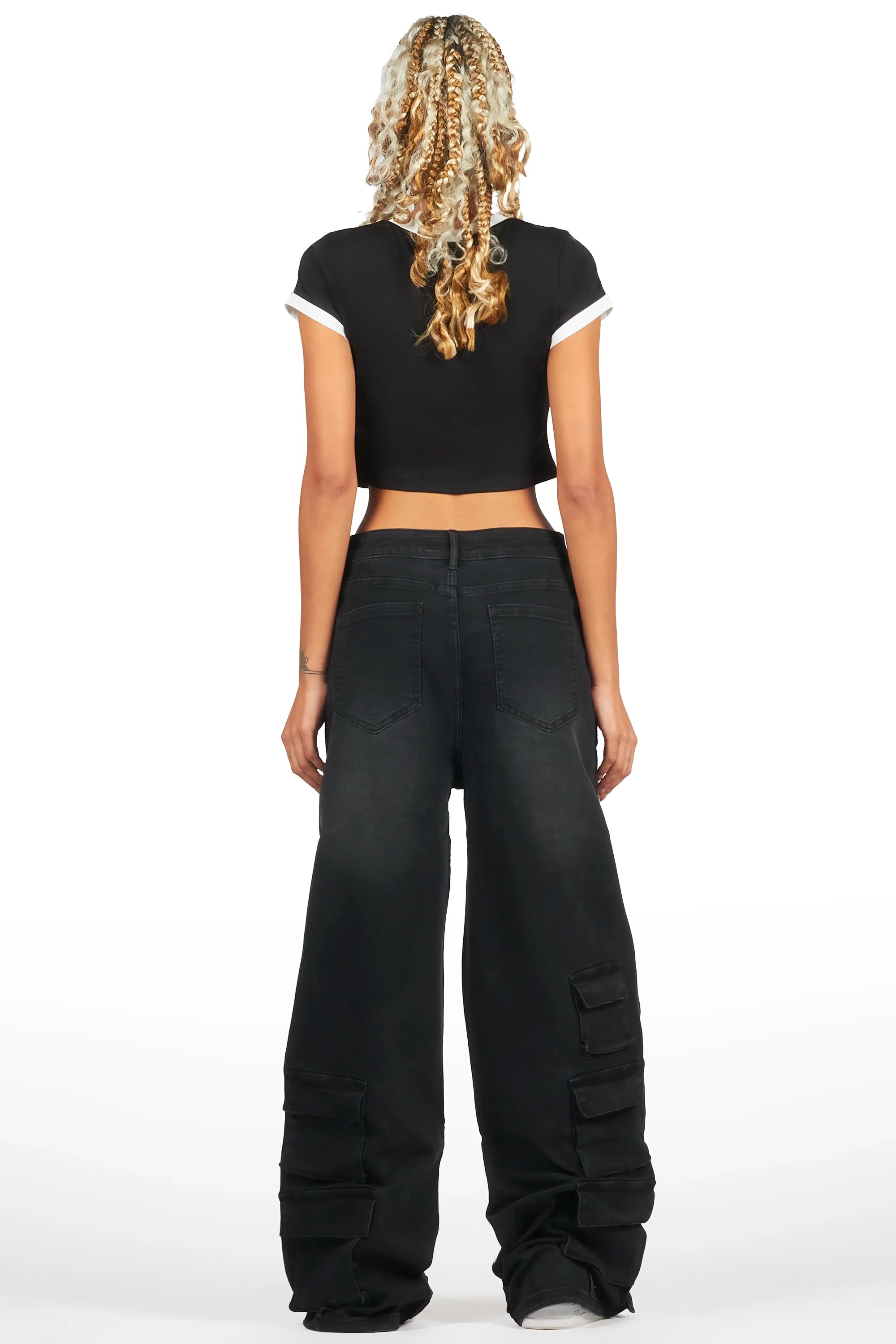 Jeanine Black Crop T-Shirt