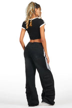 Jeanine Black Crop T-Shirt