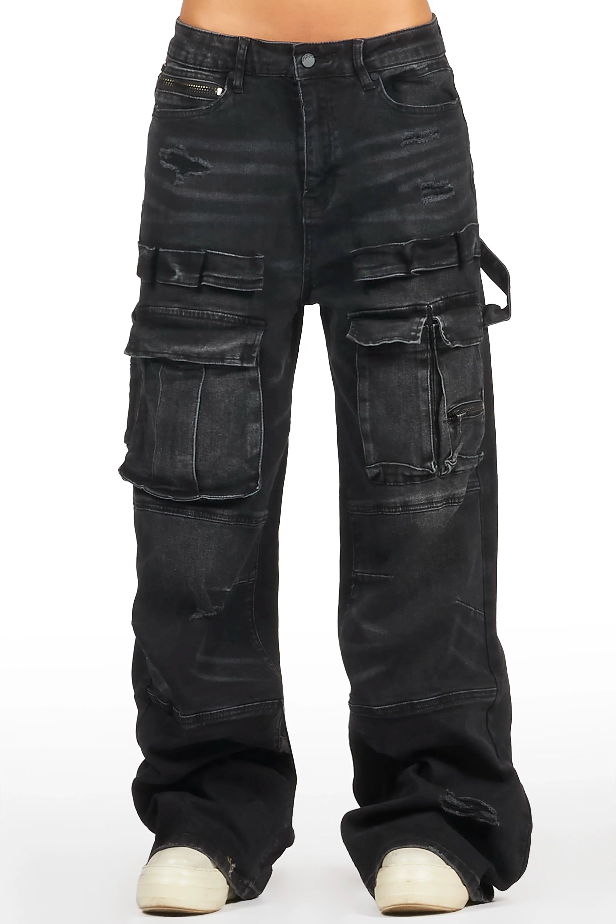 Shakyra Black Baggy Cargo Jean