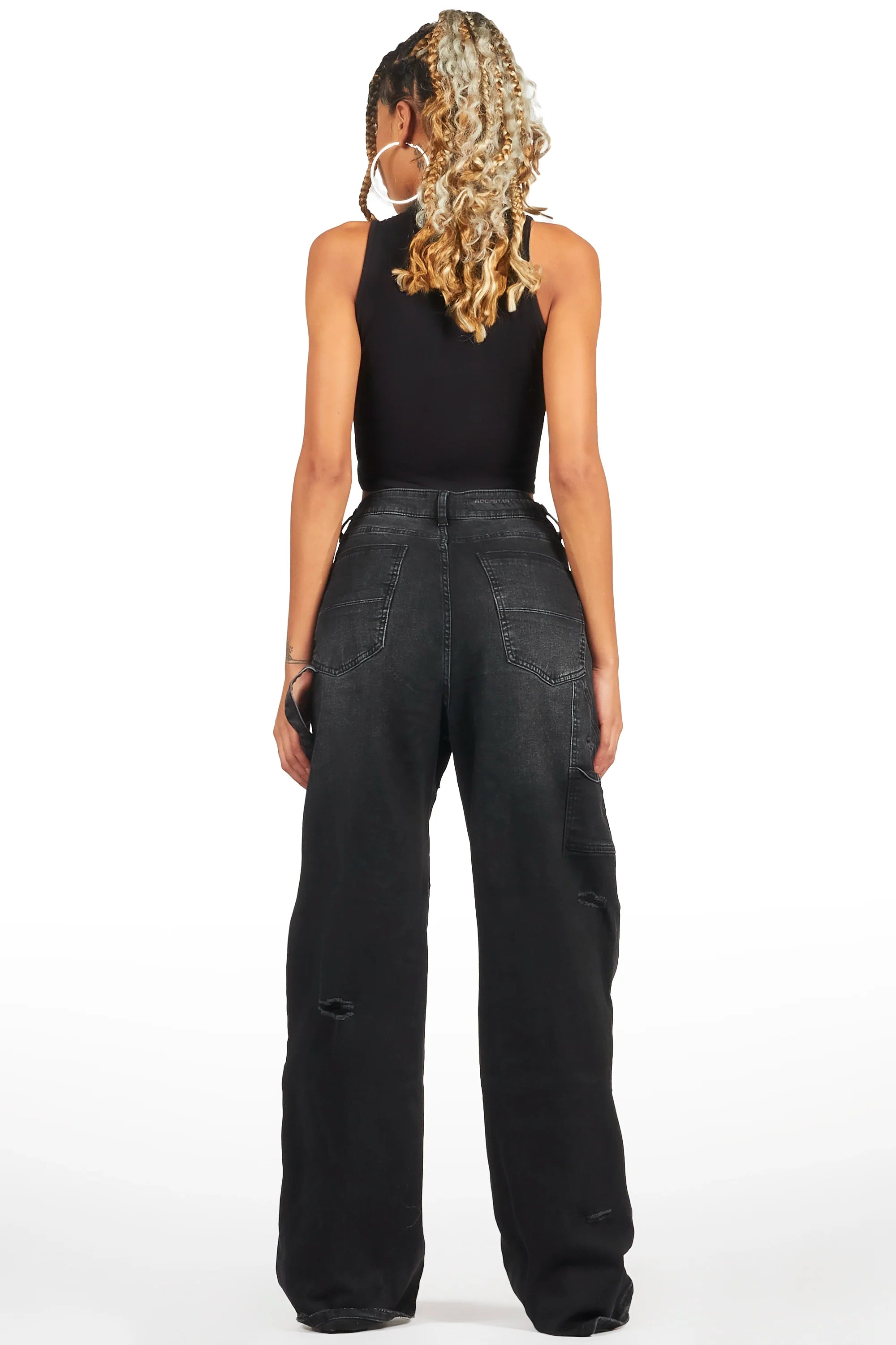 Shakyra Black Baggy Cargo Jean