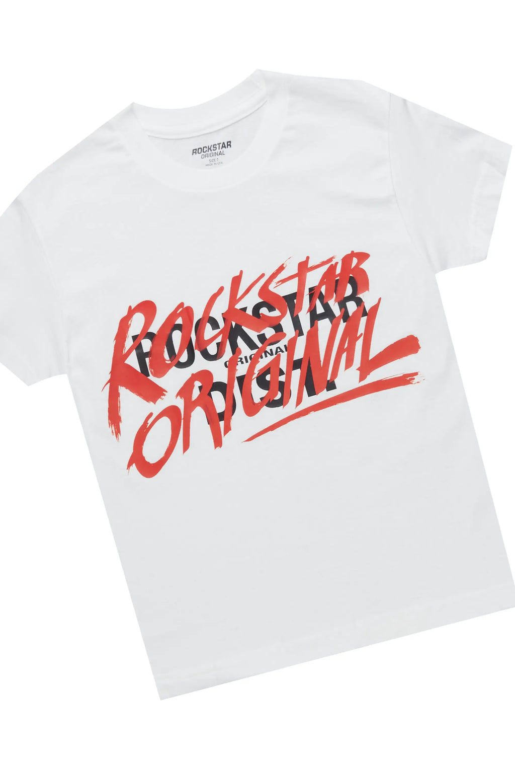 Boys Freedom White/Red T-Shirt/Stacked Flare Mohair Pant Set