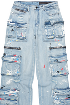 Valo Light Blue Painter Baggy Cargo Jean