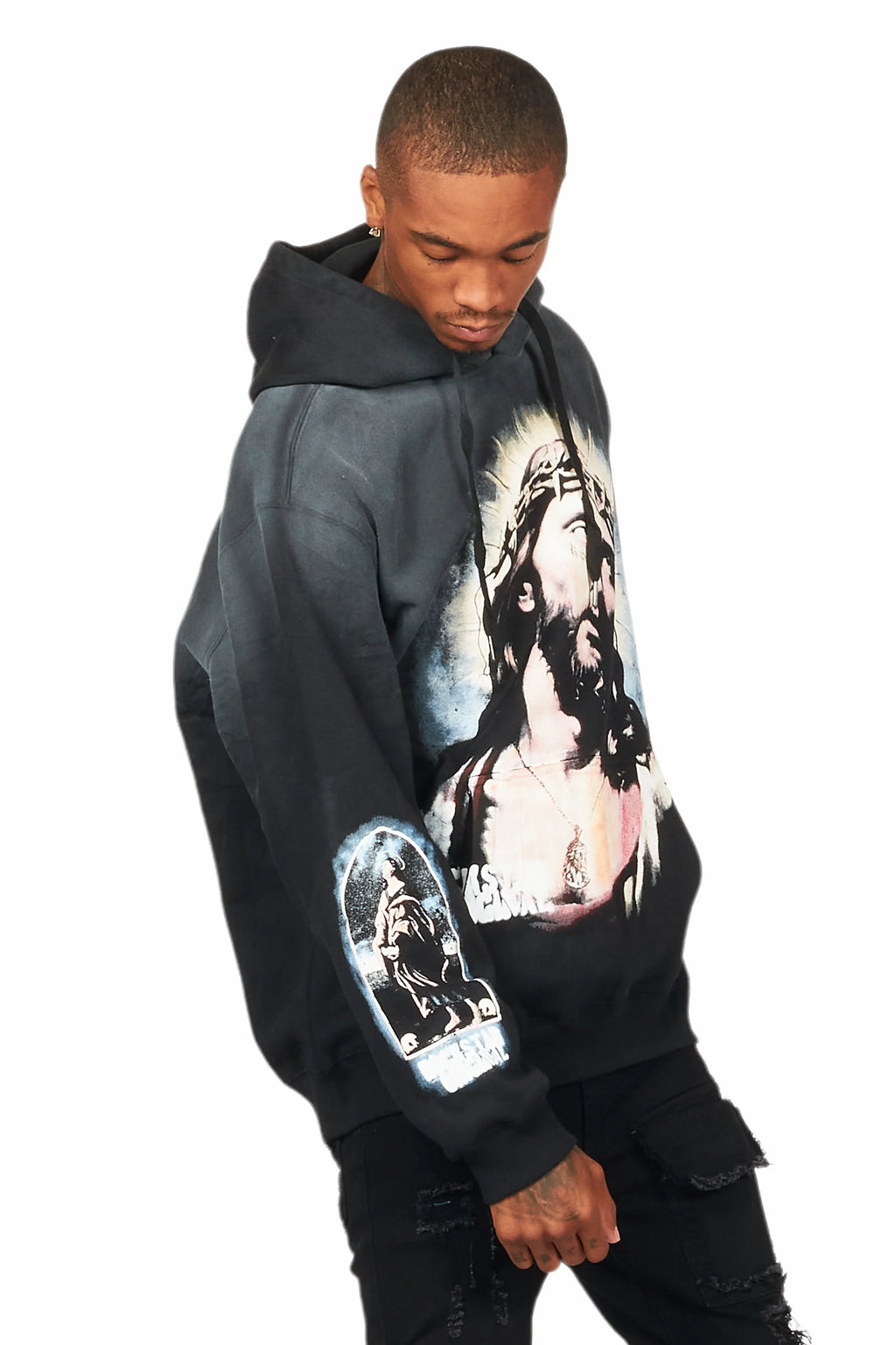 Dacre Black Graphic Hoodie