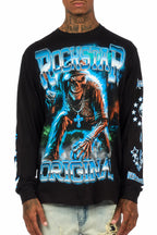 Marxe Black/Multi Oversized Long Sleeve Graphic T-Shirt