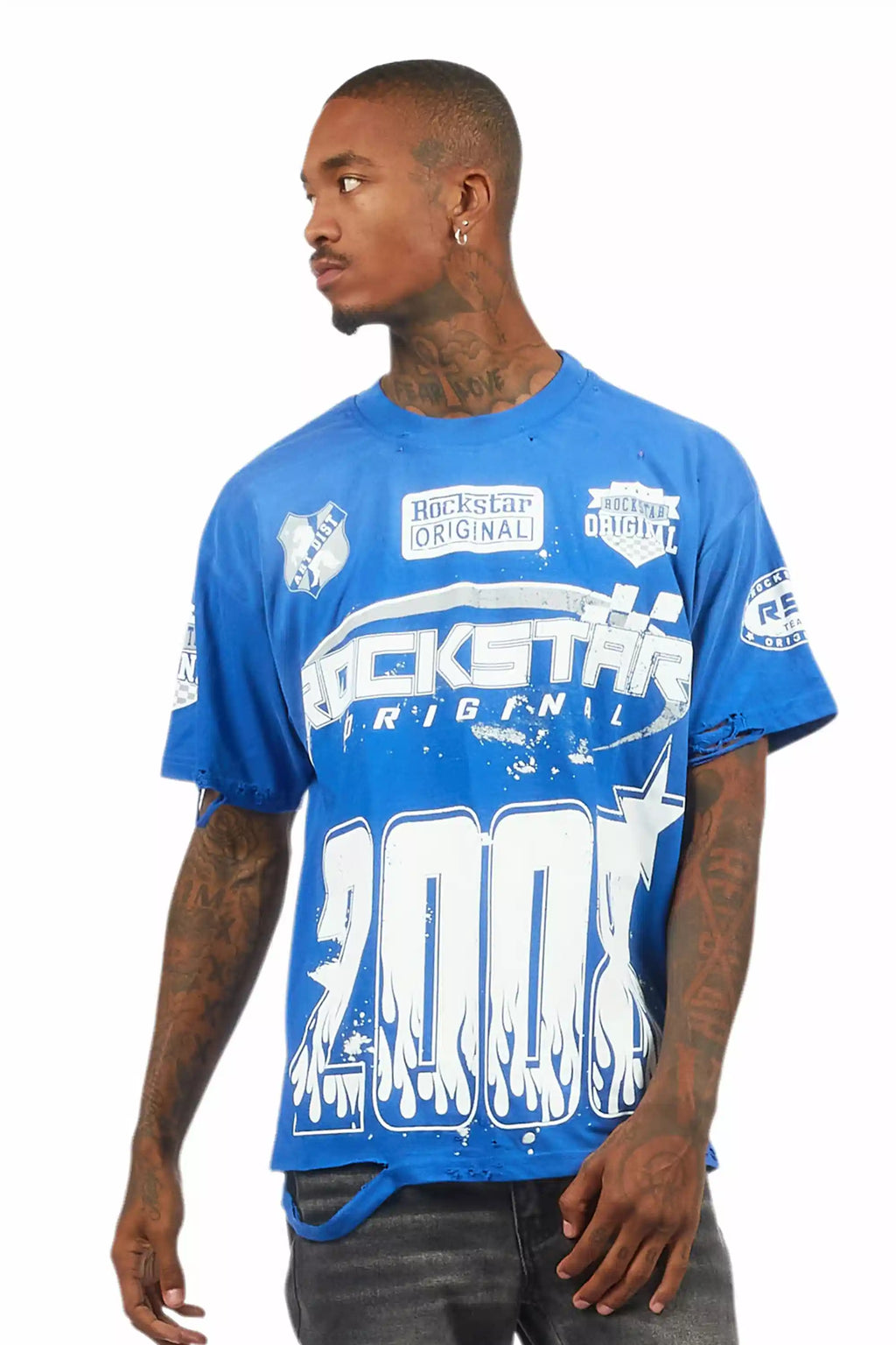 Amos Royal Blue/White Graphic T-Shirt