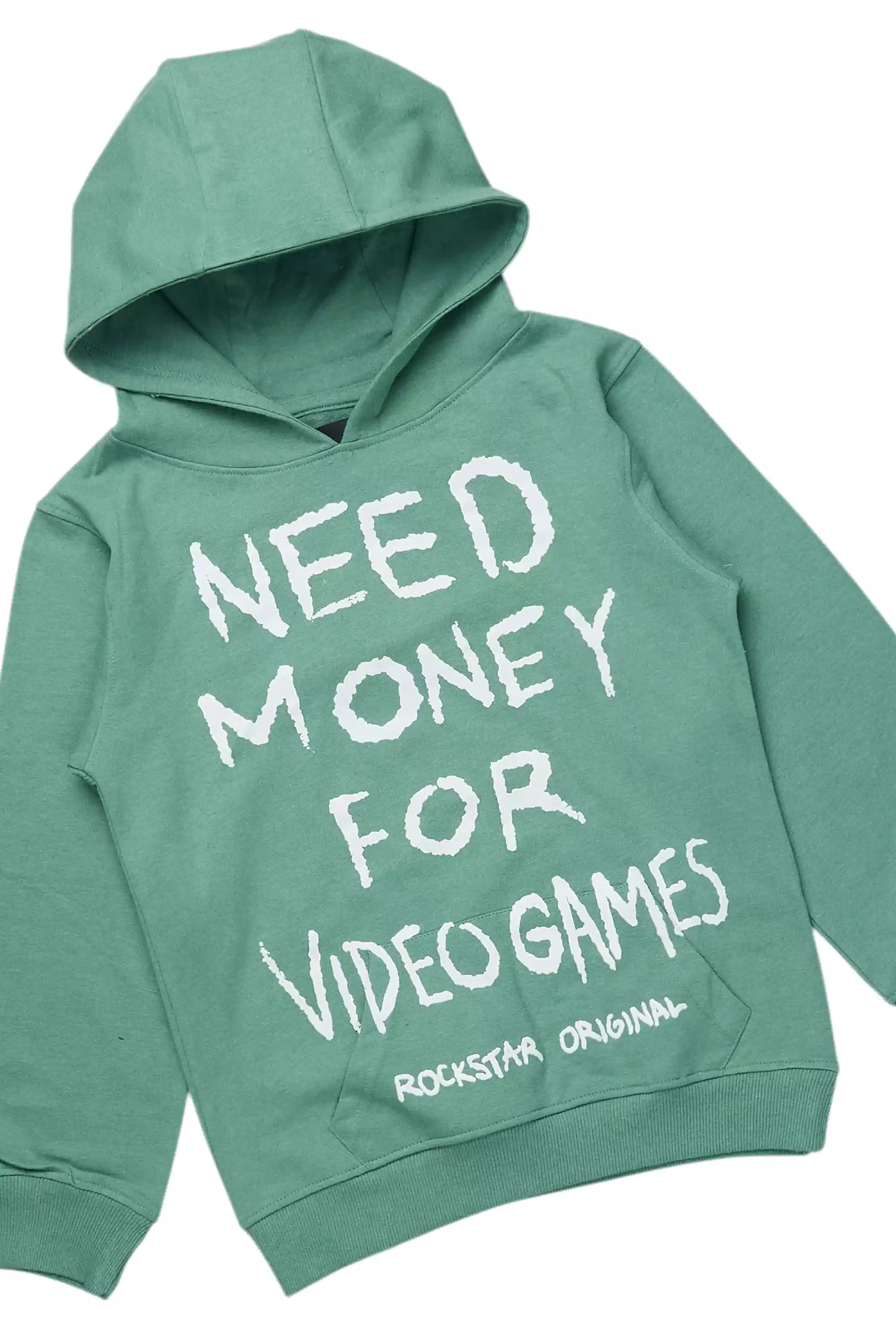 Boys M4 Video Games Sage/White Stacked Flare Track Set