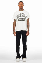 Drick Jet Black Regular Fit Flare Jean