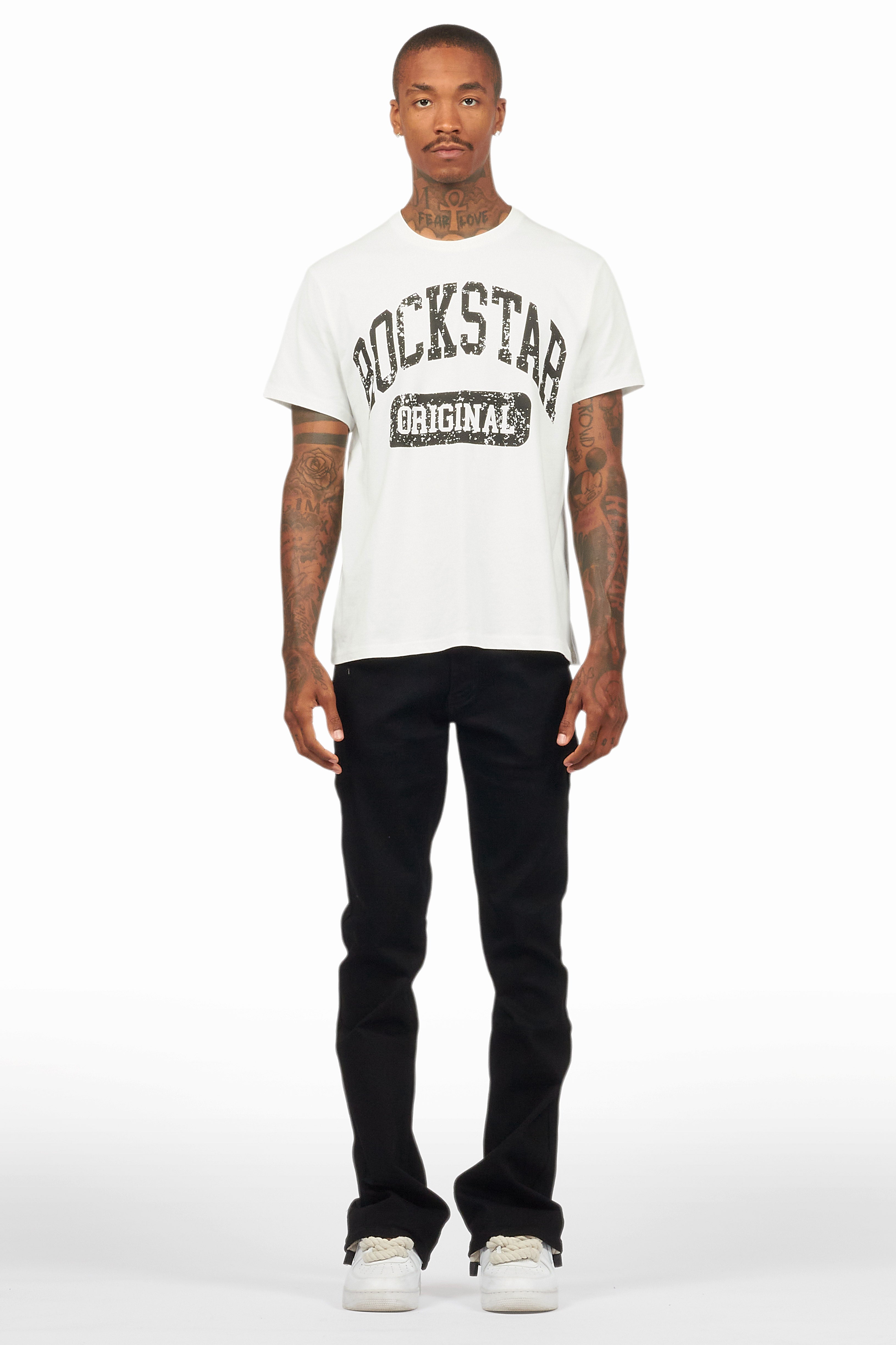 Drick Jet Black Regular Fit Flare Jean