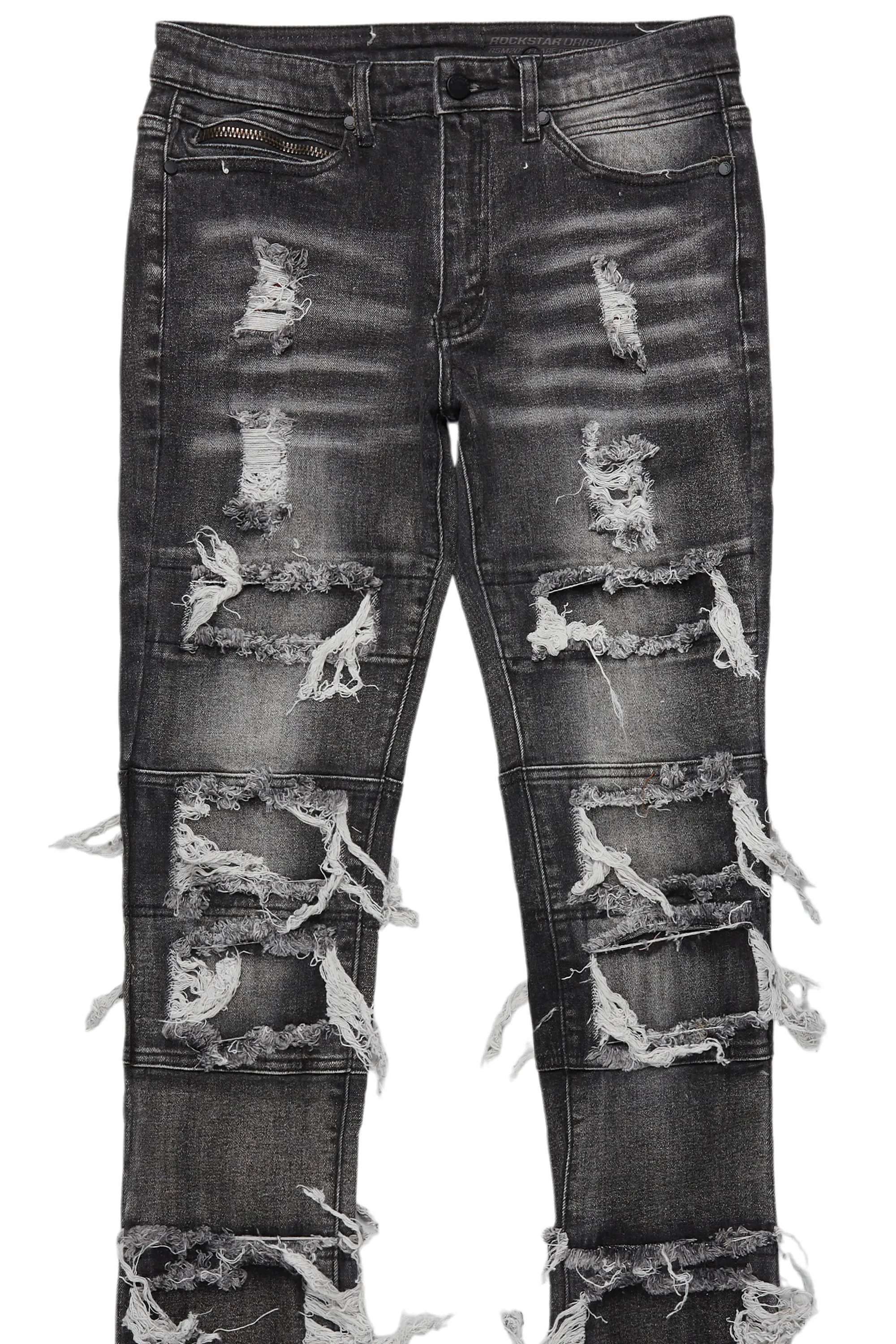 Vasco Grey Stacked Flare Jean