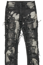 Laban Black Bleach Stacked Flare Jean